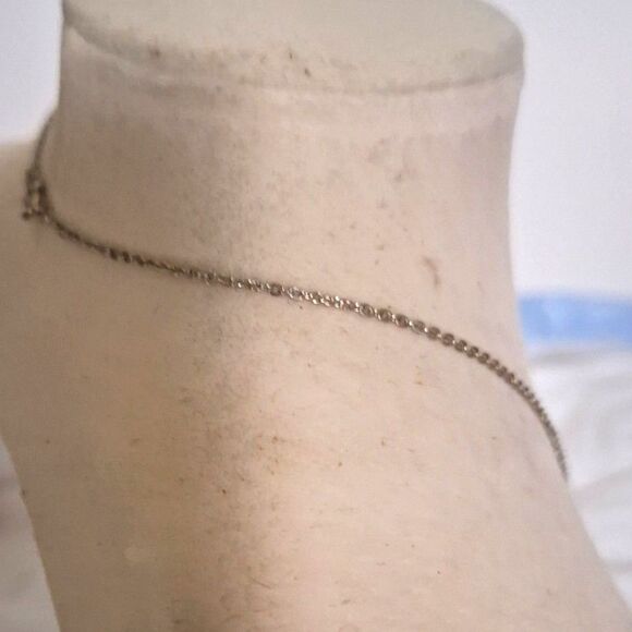 A Vintage Blue Abalone Women's Necklace Delicate Feminine Elegant Rhinestone - Picture 8 of 10